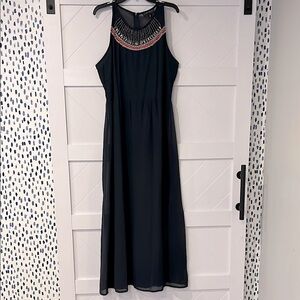 Forever 21 Navy Blue Halter Maxi Sundress